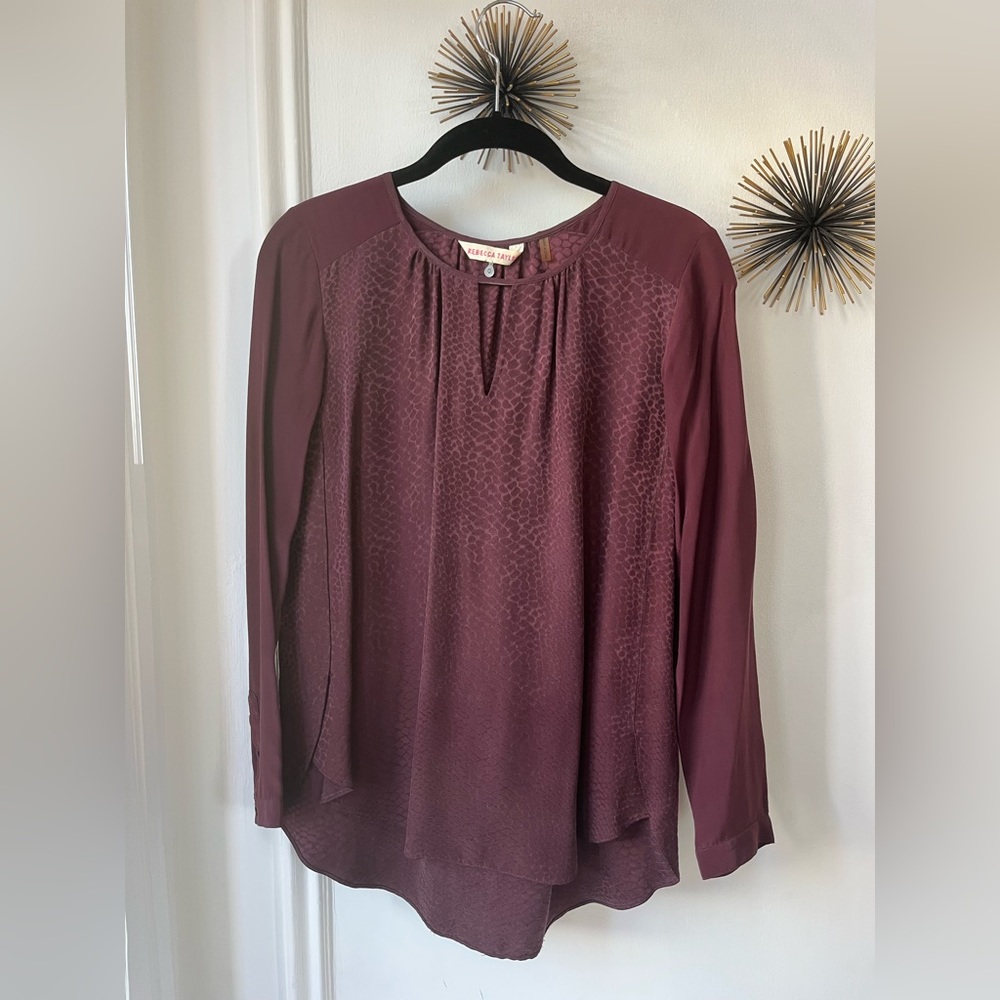 Rebecca Taylor Silk Long Sleeved Blouse, Size XS